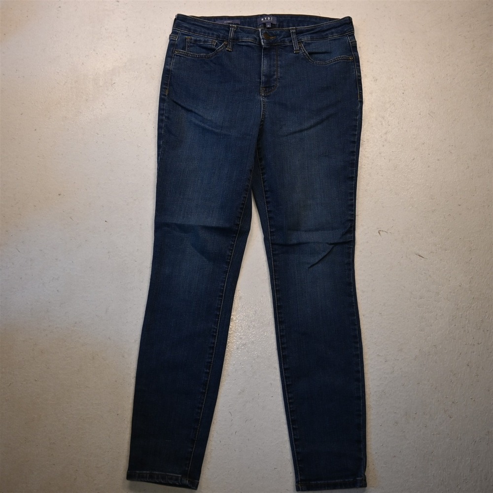 NYDJ 10 High Rise Skinny Dark Stretch Denim Womens Jeans